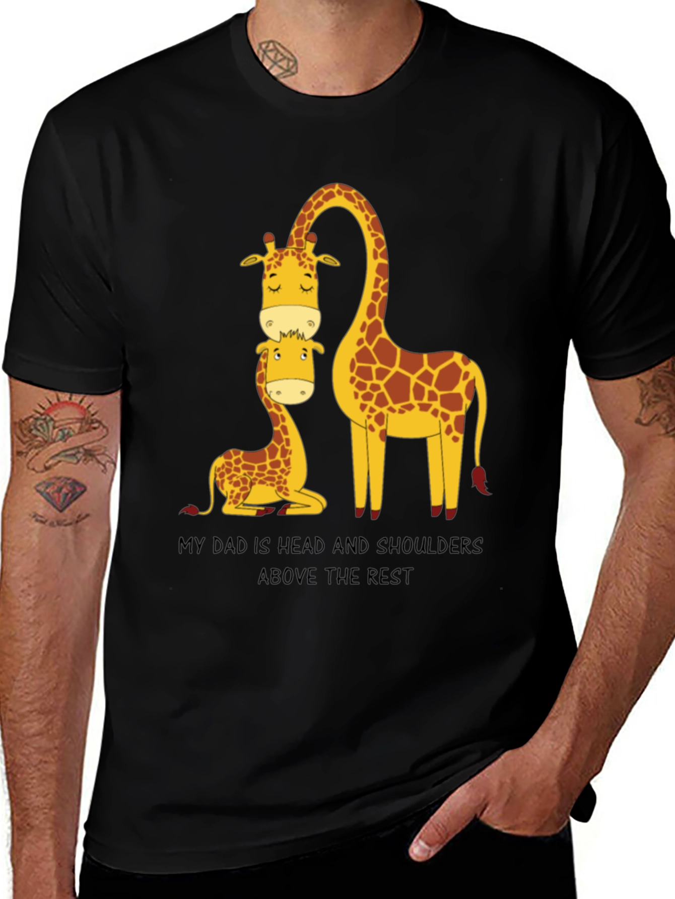 Variant 16 of Giraffe Dad T-Shirt: Head and Shoulders Above the Rest