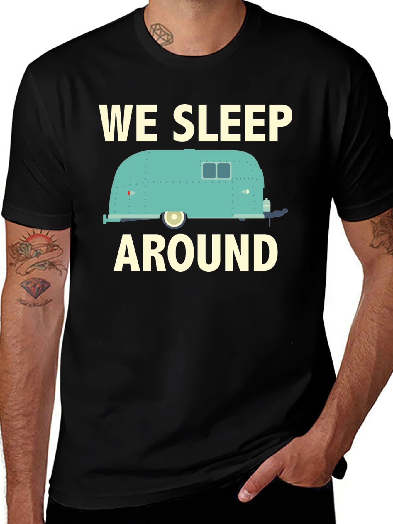 Variant 30 of We Sleep Around Camper T-Shirt - Travel Adventure Tee
