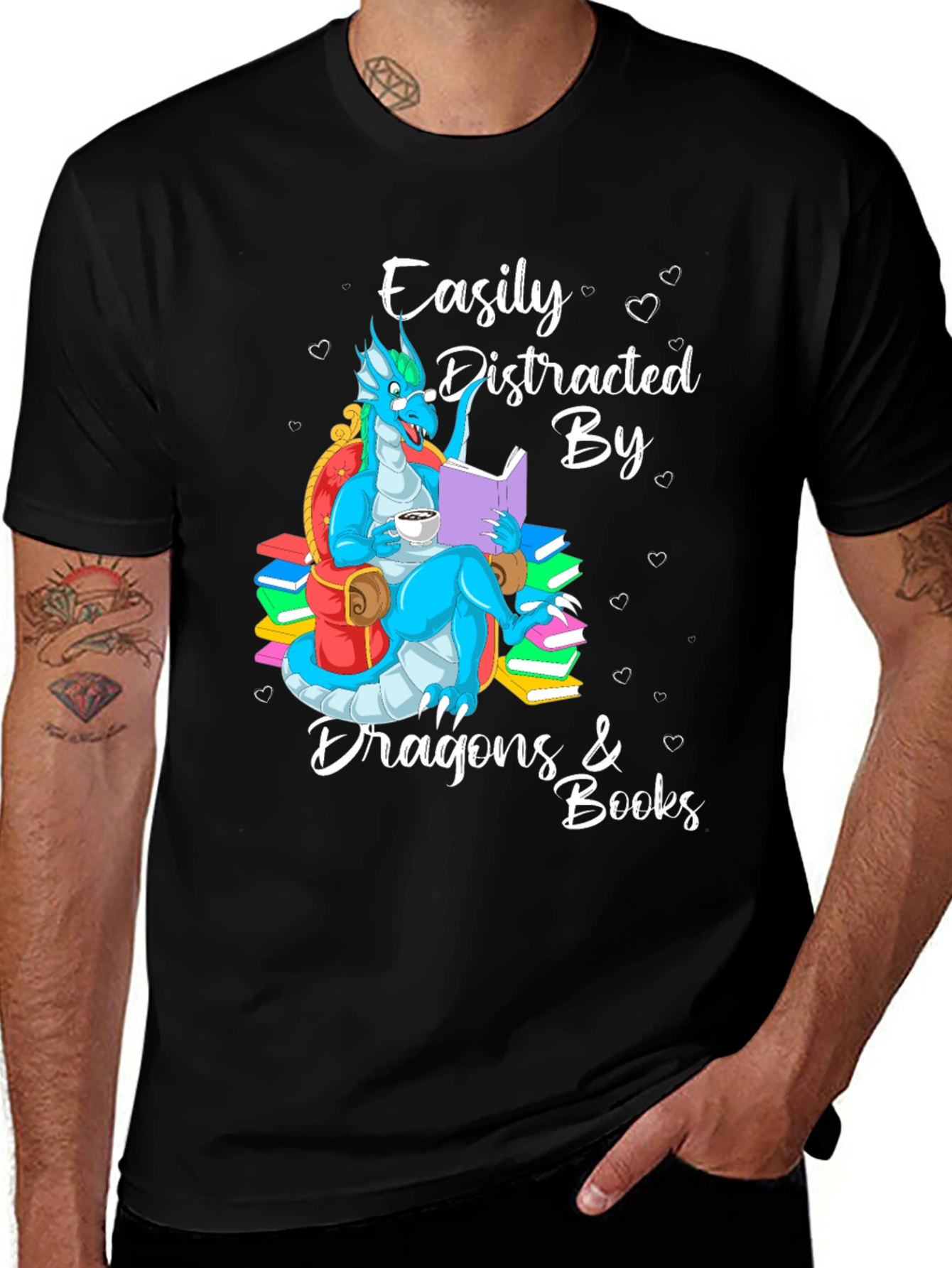 Variant 28 of Dragon & Books Graphic Tee