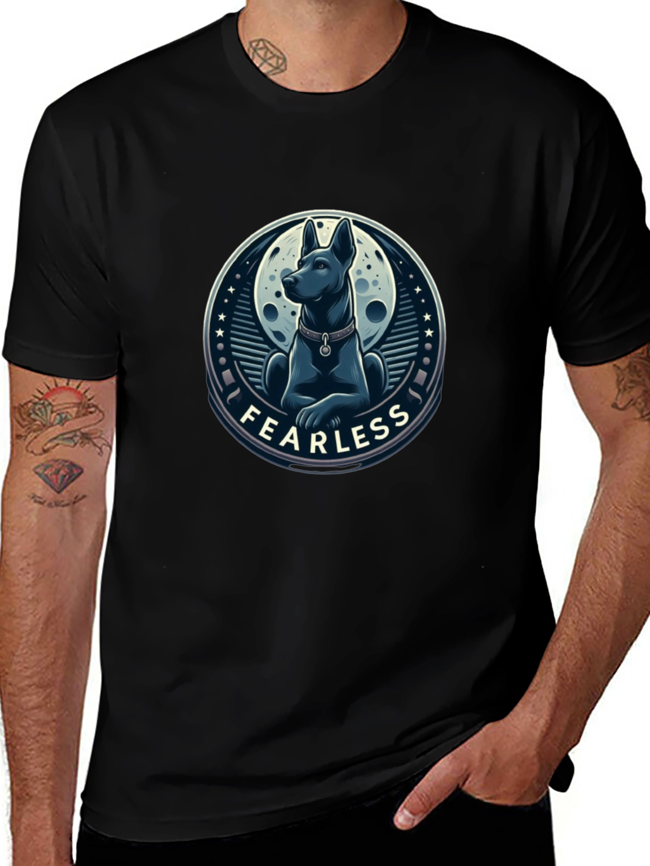 Variant 19 of Fearless Dog Graphic T-Shirt - Stylish Men's Tee