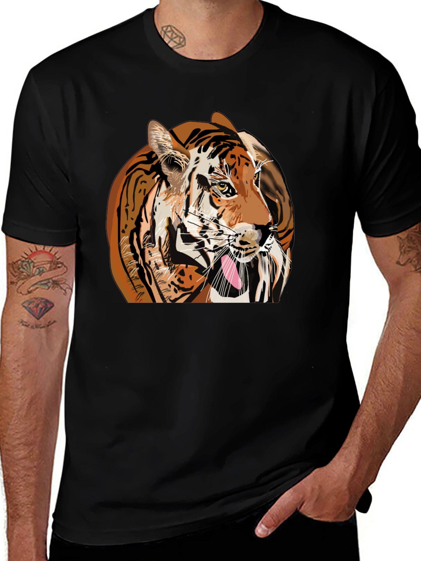 Variant 11 of Black Tiger Graphic T-Shirt - Men's