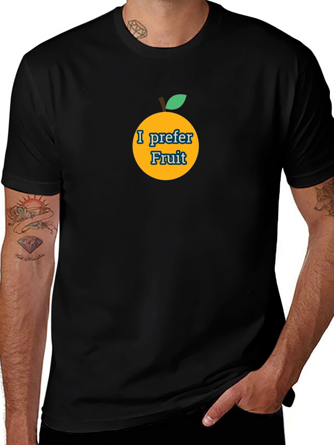 Variant 2 of I Prefer Fruit Graphic Tee - Black