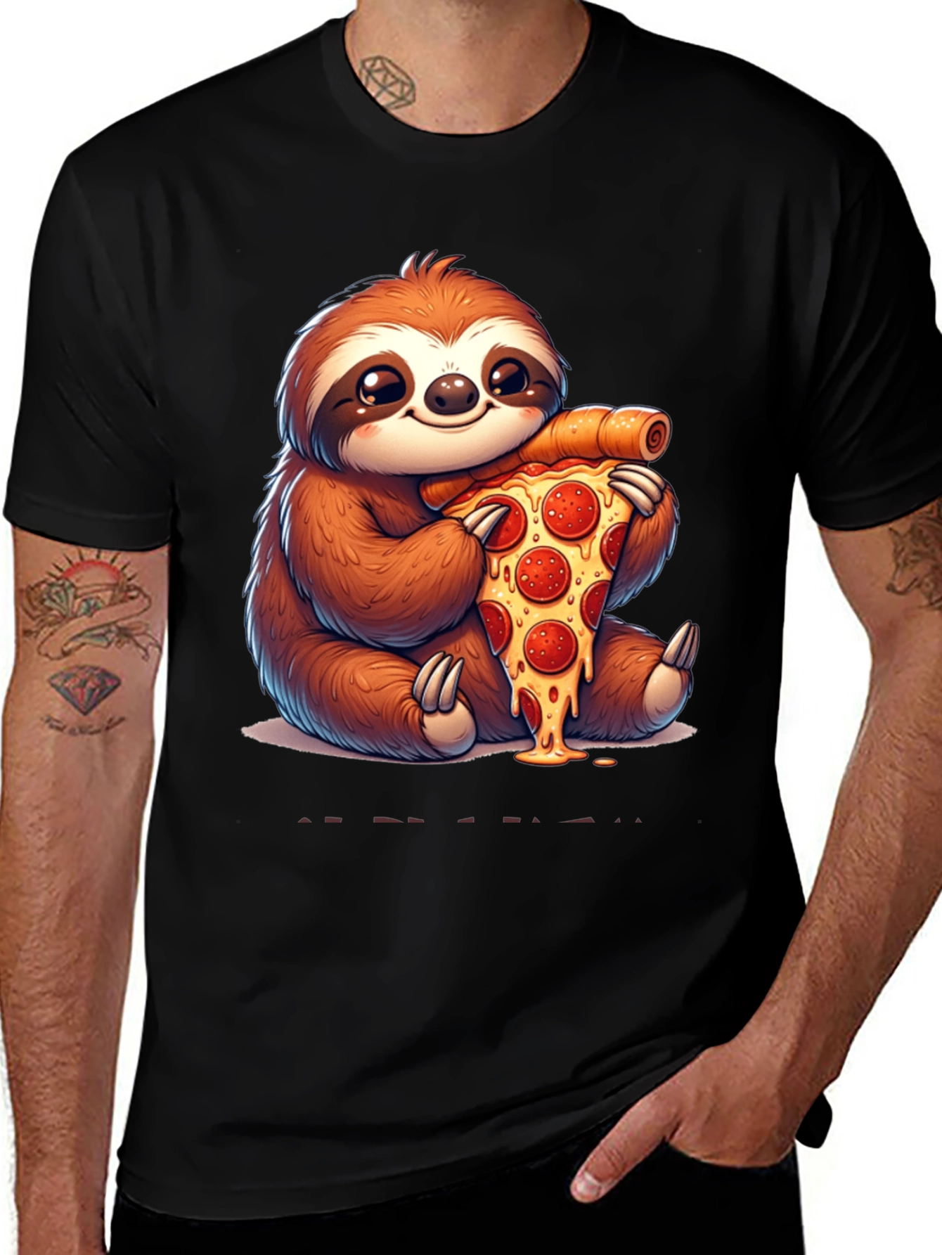 Variant 6 of Cute Sloth Eating Pizza T-Shirt - Funny Animal Tee
