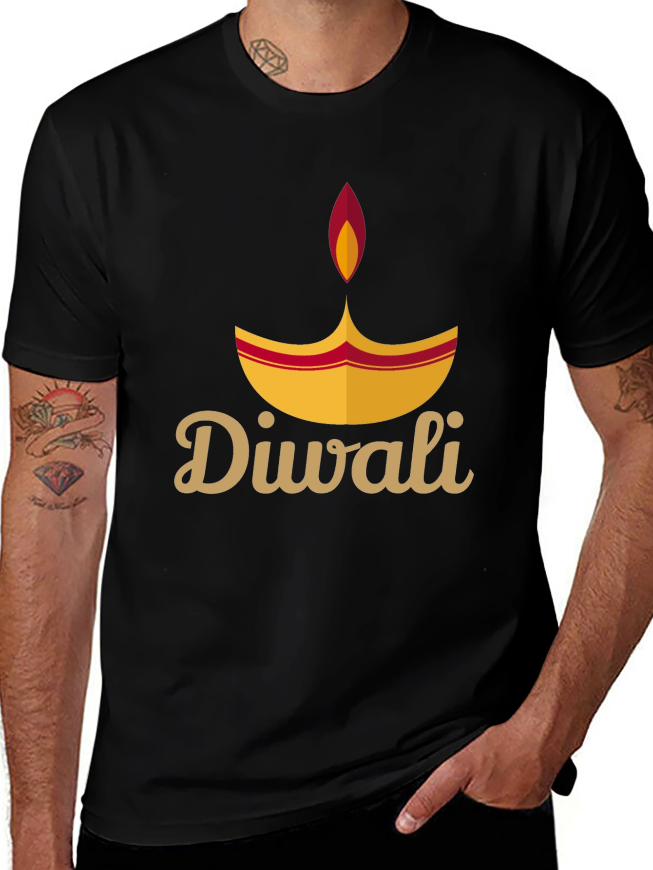 Diwali Festival Graphic Tee - Black