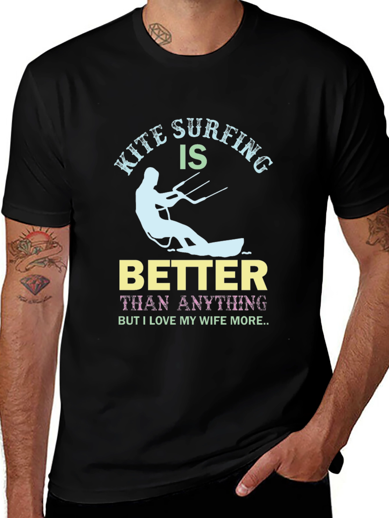 Variant 24 of Kite Surfing Better Than Anything Funny Graphic Tee