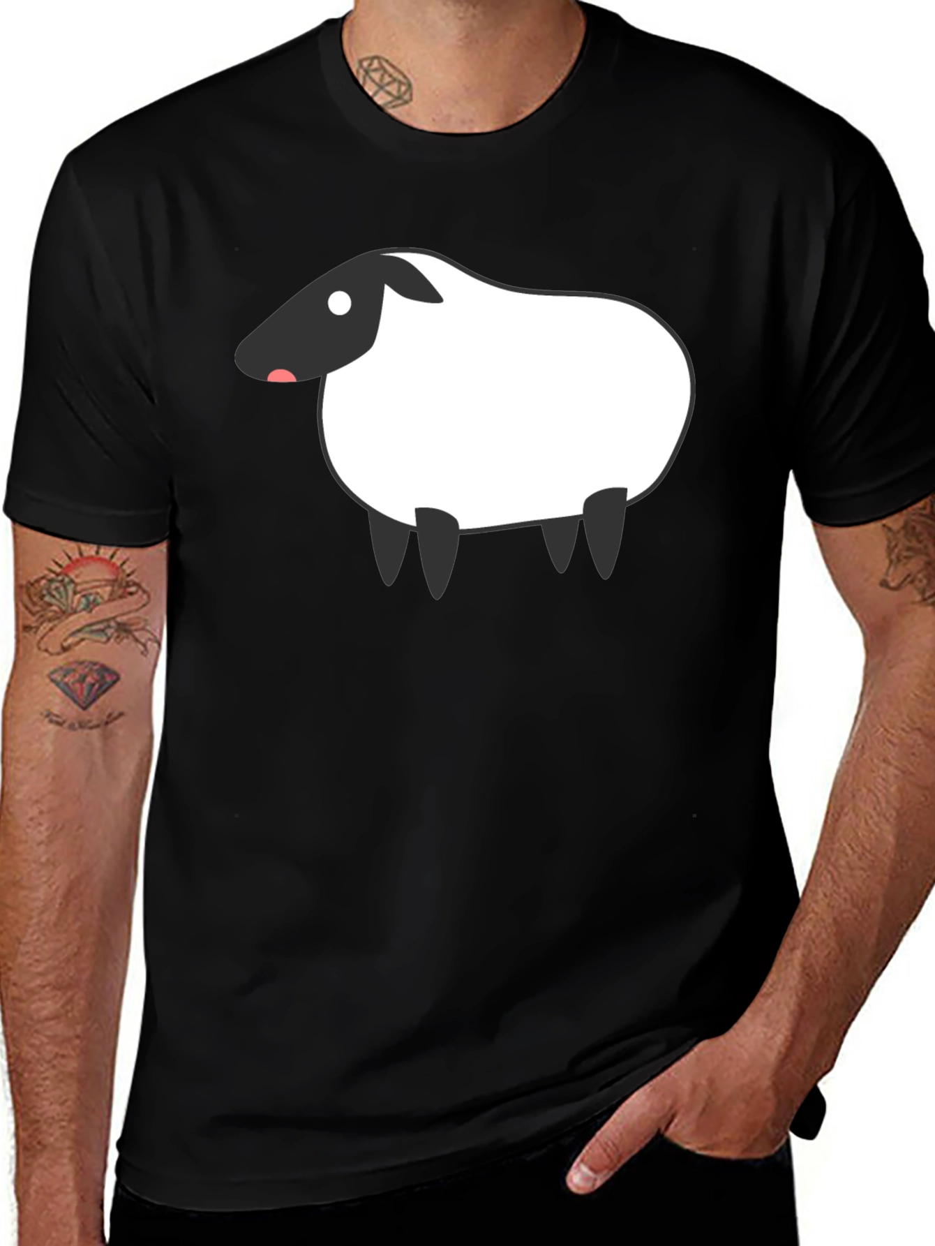Variant 7 of Sheep Graphic Black T-Shirt