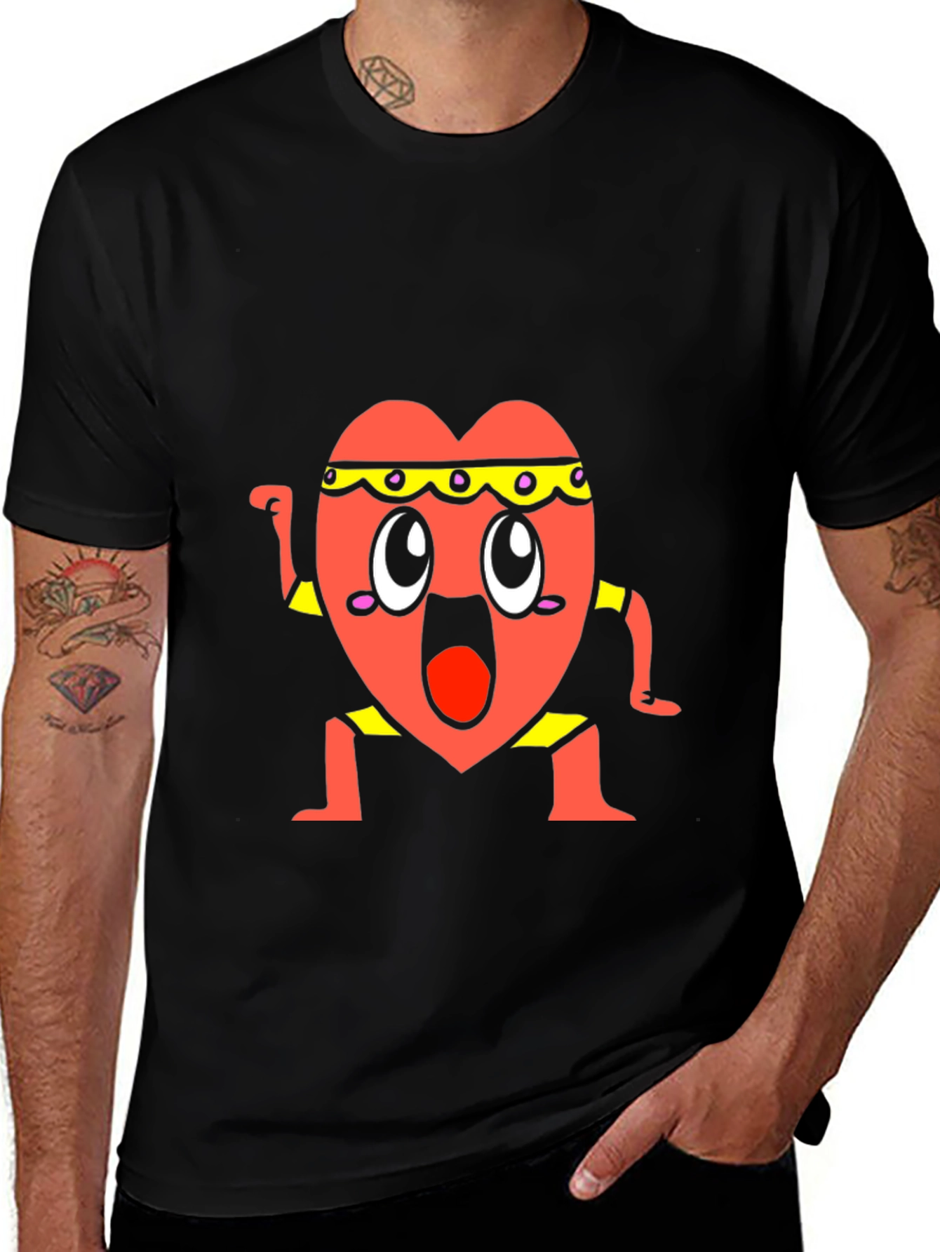 Variant 17 of Funny Heart Character T-Shirt