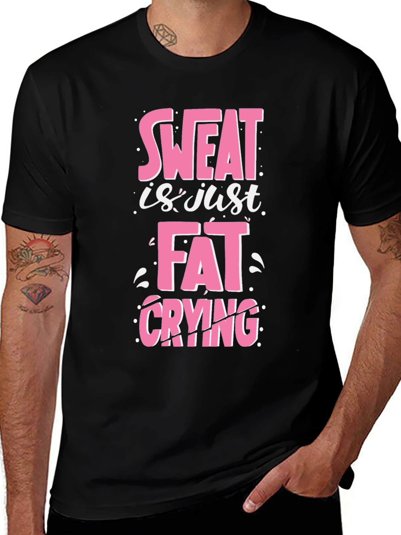 Variant 28 of Sweat is Just Fat Crying Funny Workout T-Shirt