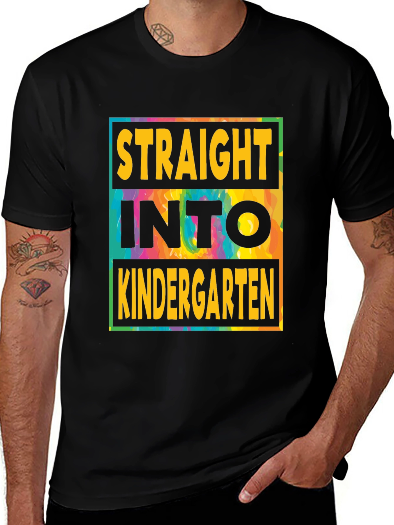 Variant 25 of Straight Into Kindergarten Tee - Tie Dye Edition