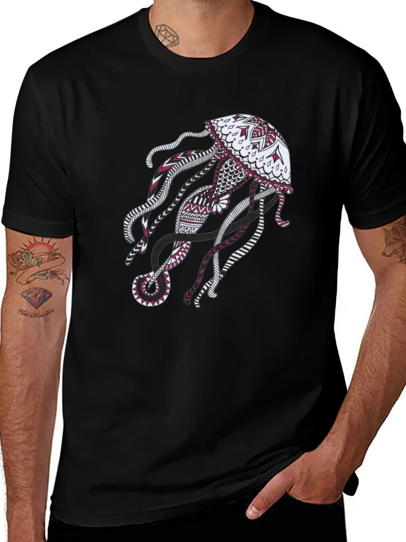Variant 20 of Jellyfish Graphic Black Tee