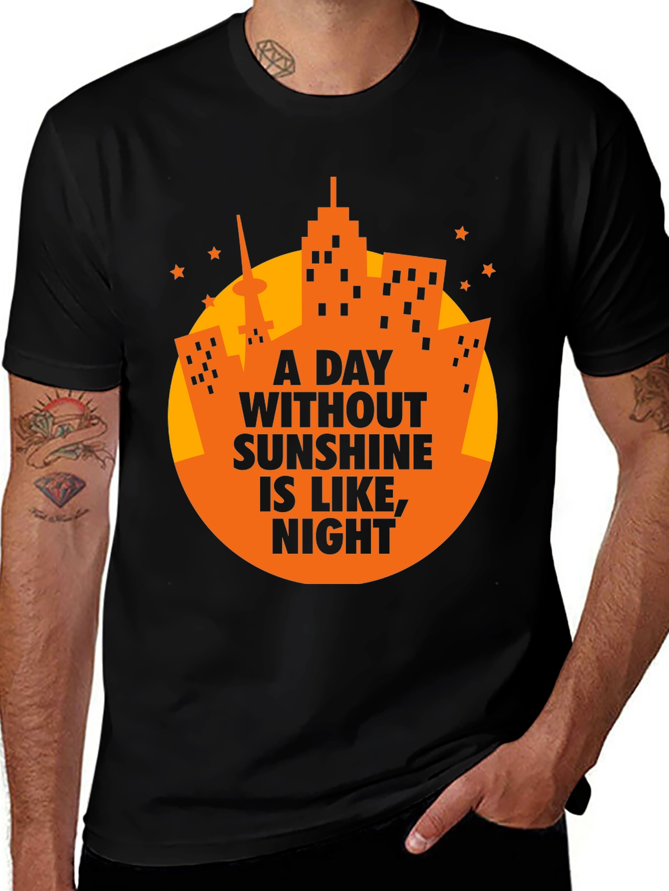 Variant 24 of Sunshine Humor Graphic Tee - Mens Black T-Shirt