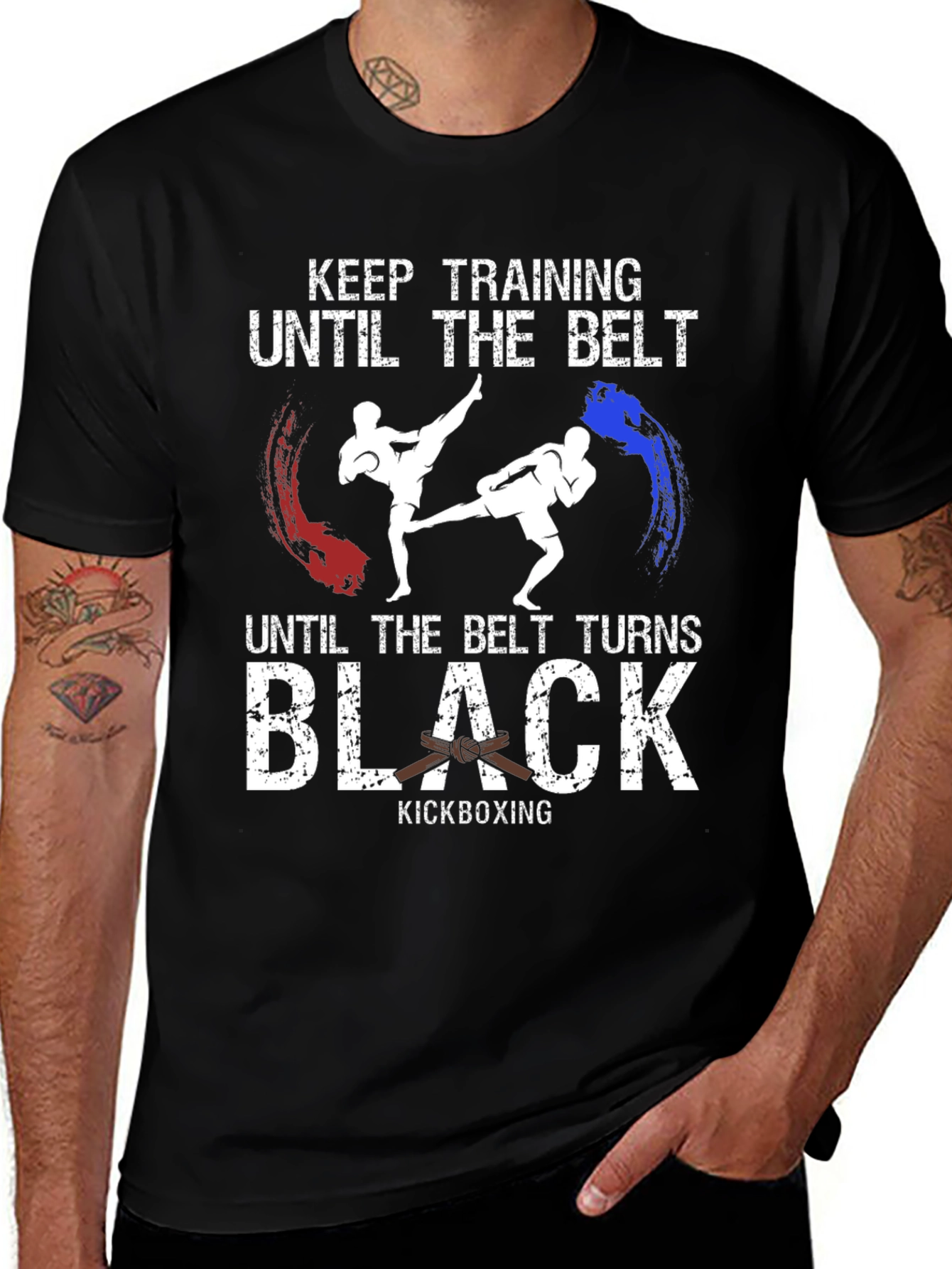 Variant 14 of Kickboxing Training T-Shirt - Until The Belt Turns Black