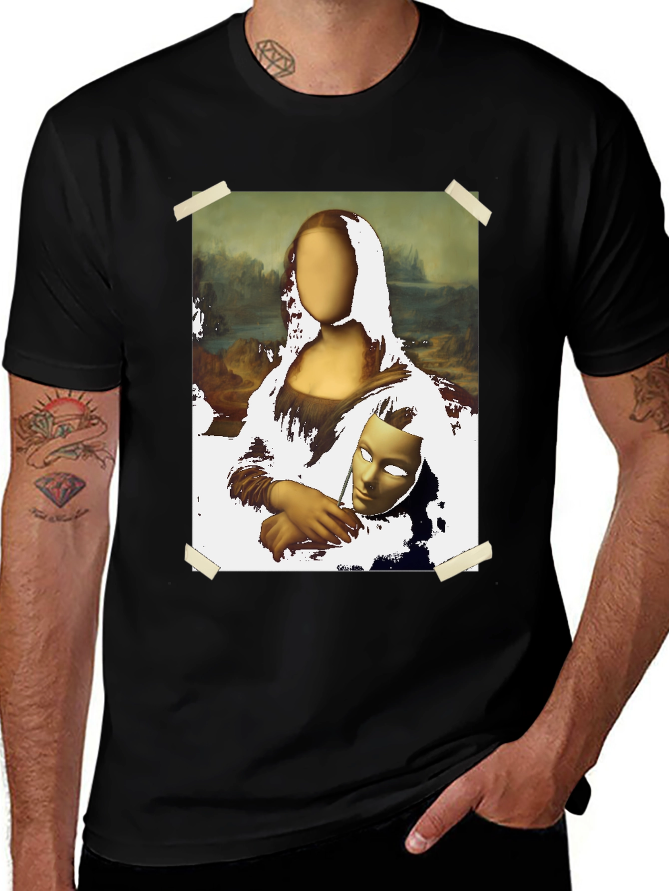 Mona Lisa T-Shirt - Surreal Mask Design