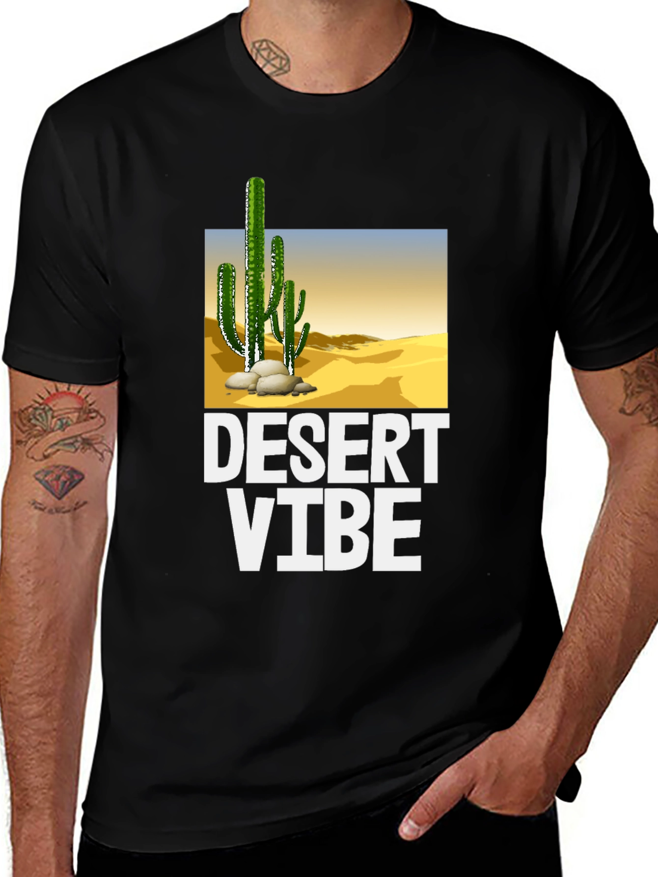 Variant 15 of Desert Vibe Graphic T-Shirt - Black