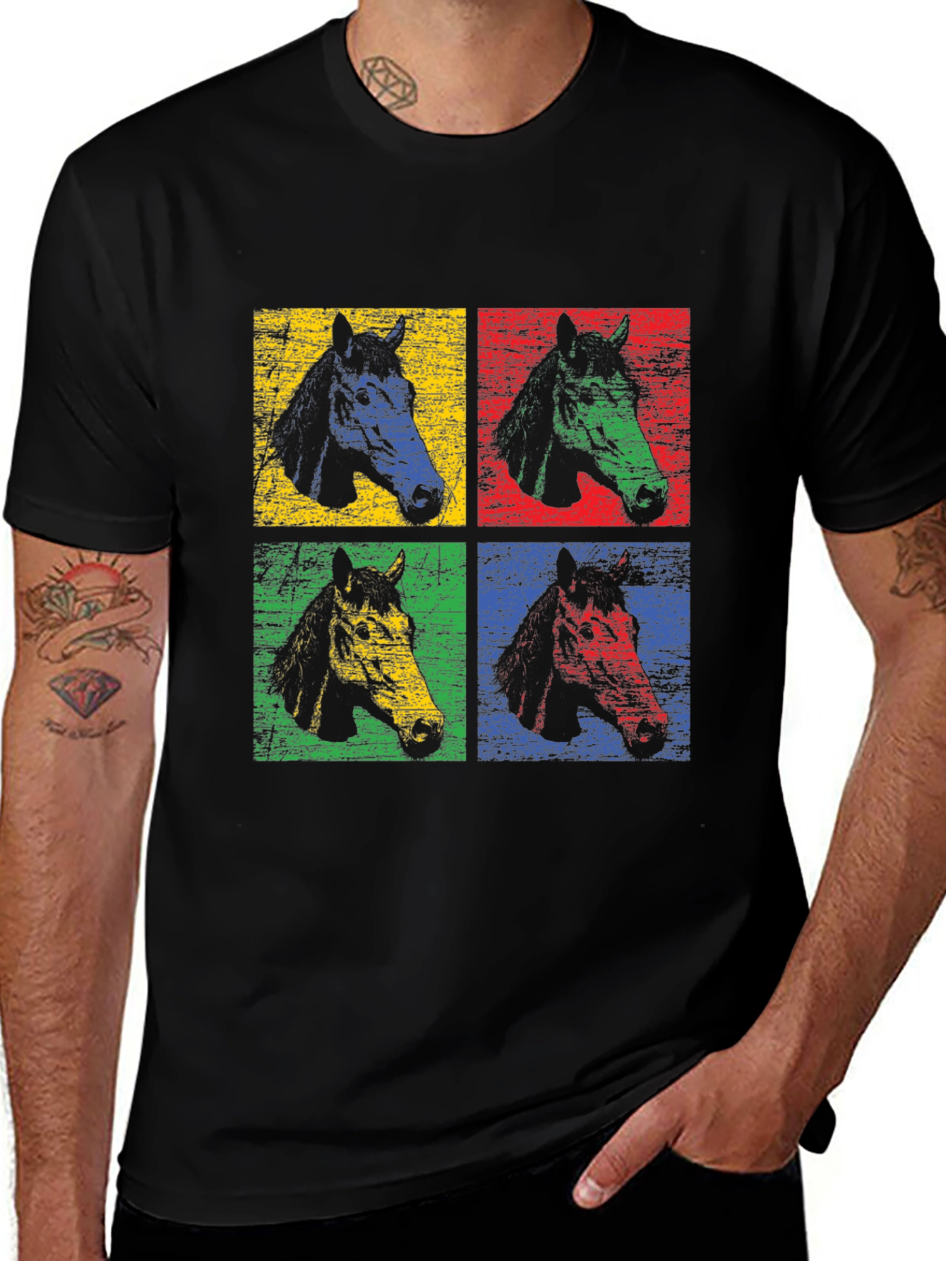 Variant 19 of Pop Art Horse Tee - Colorful Graphic T-Shirt
