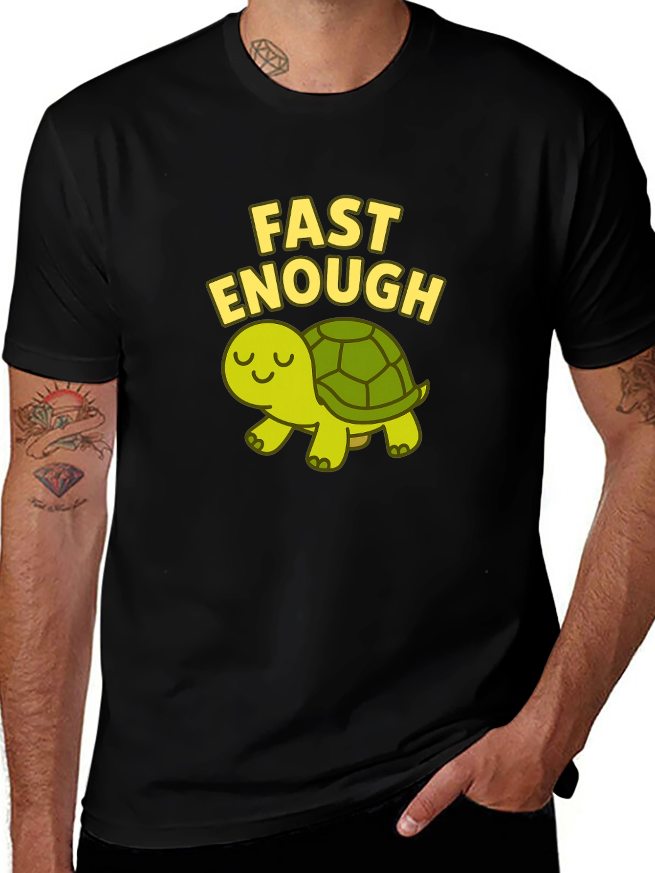 Variant 22 of Fast Enough Turtle T-Shirt - Cute and Funny!