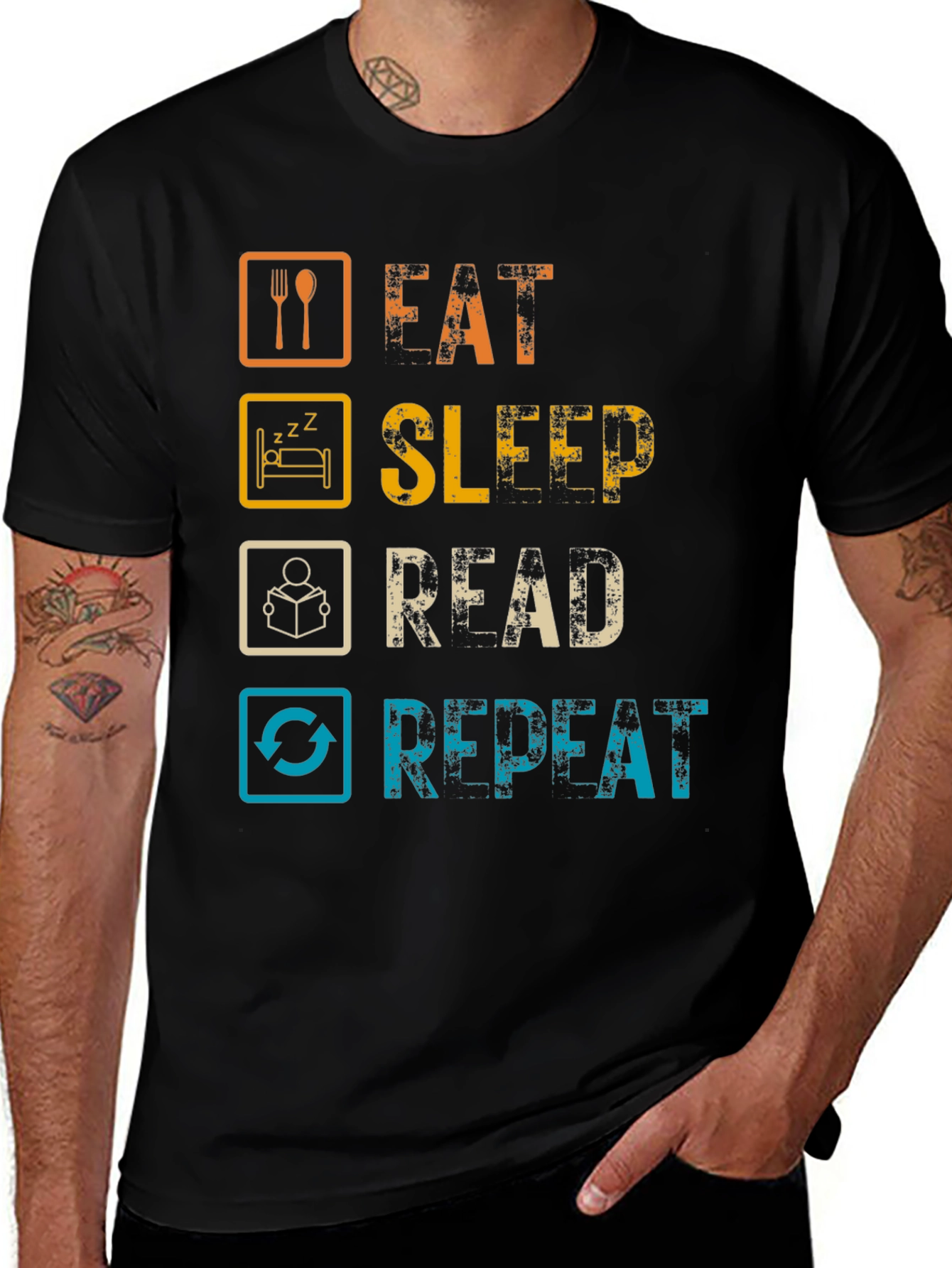 Variant 18 of Eat Sleep Read Repeat T-Shirt, Book Lover Gift