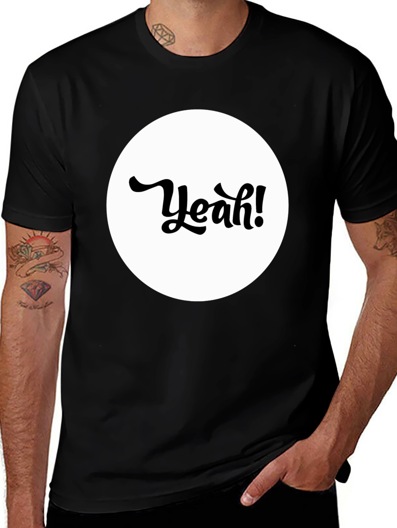 Variant 25 of Yeah! Graphic Tee - Black Cotton T-Shirt