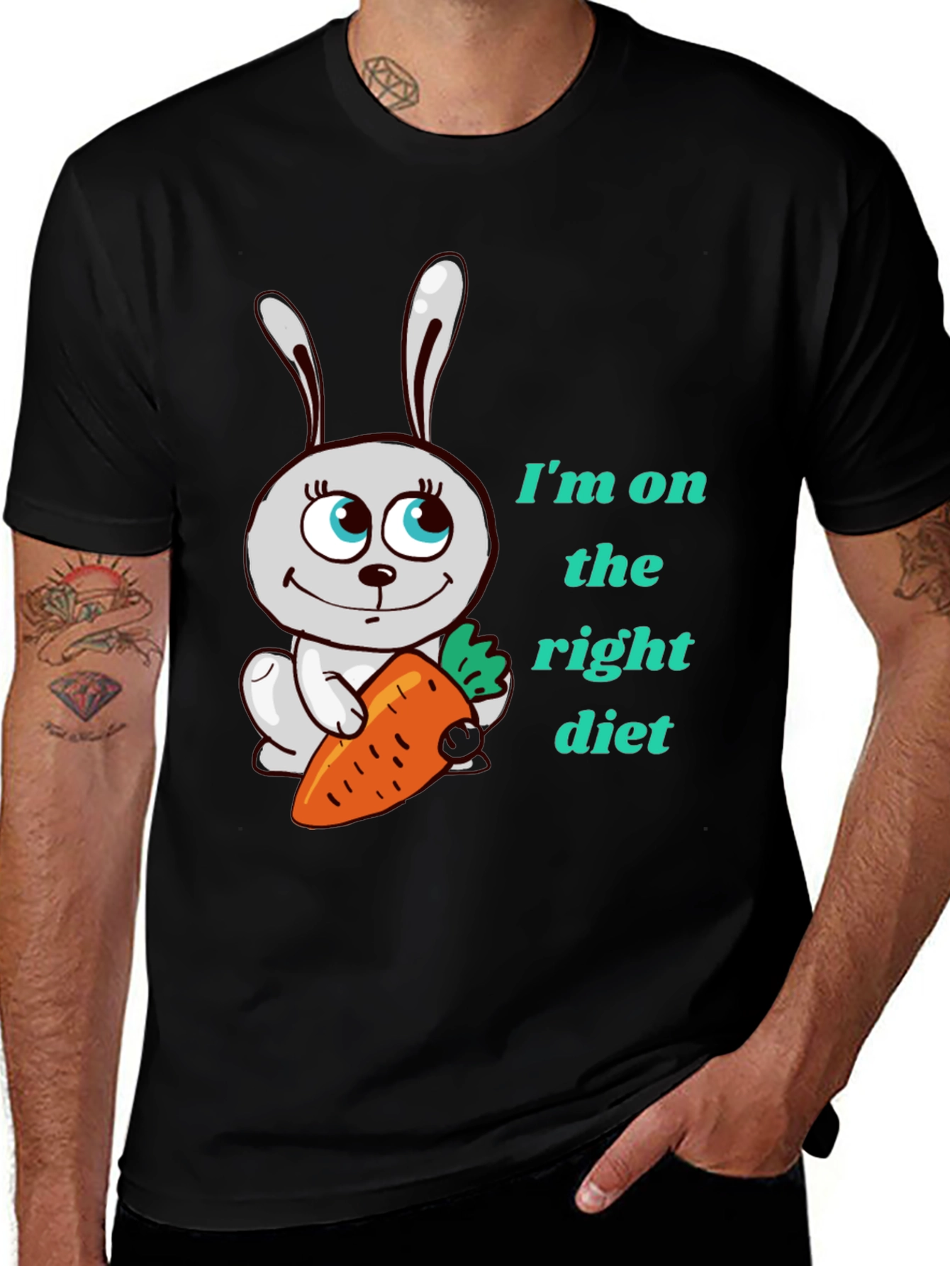 Variant 11 of Funny Rabbit & Carrot Tee - Right Diet!