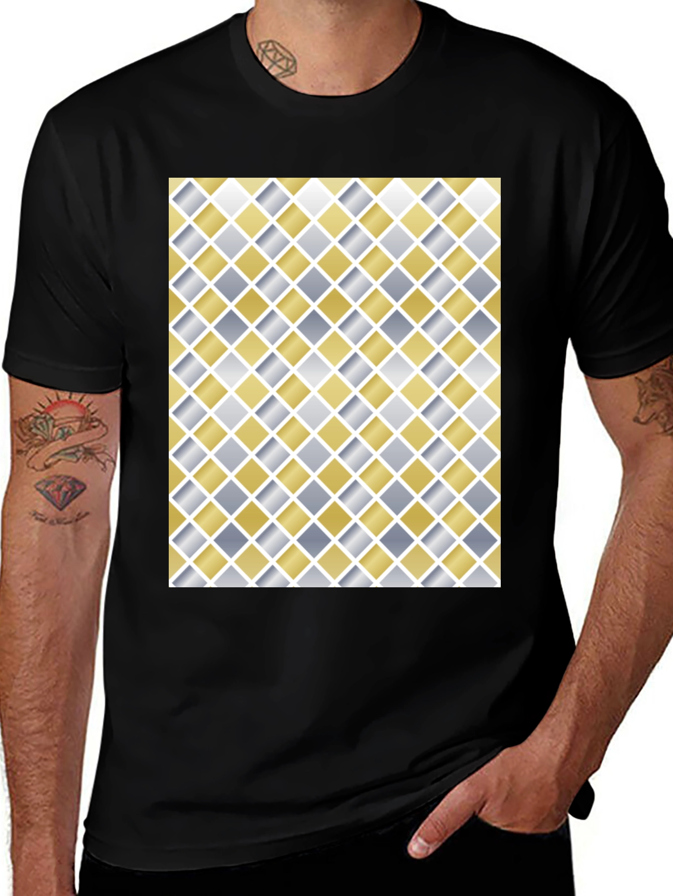 Variant 10 of Modern Geometric Diamond Pattern Tee