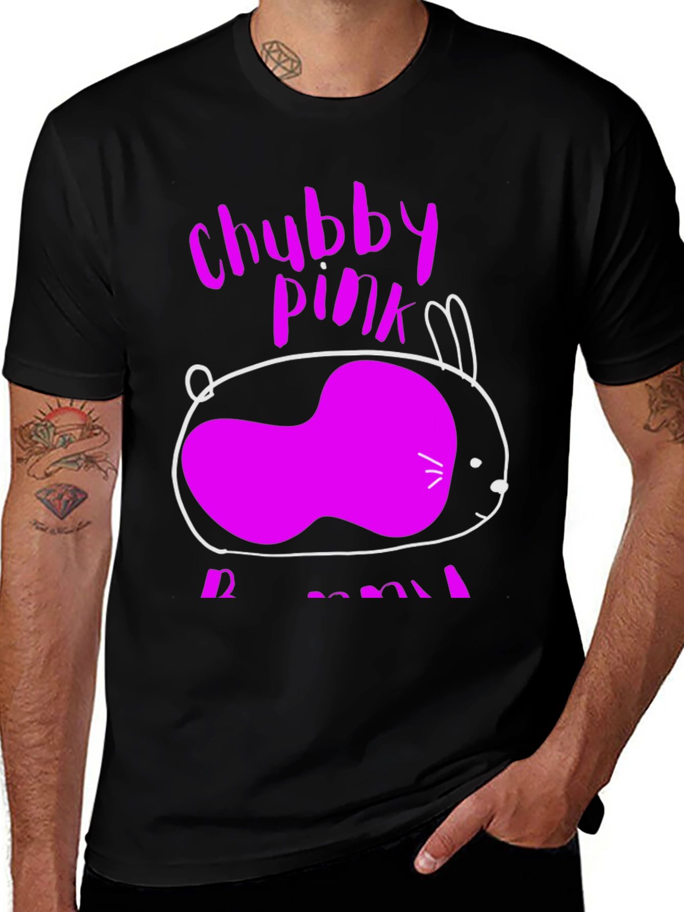 Variant 12 of Chubby Pink Bunny Graphic T-Shirt