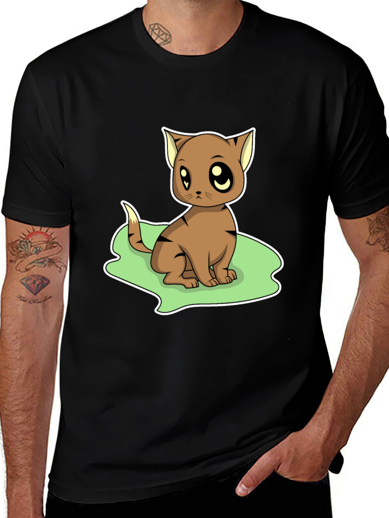 Variant 11 of Cute Cartoon Cat Graphic T-Shirt