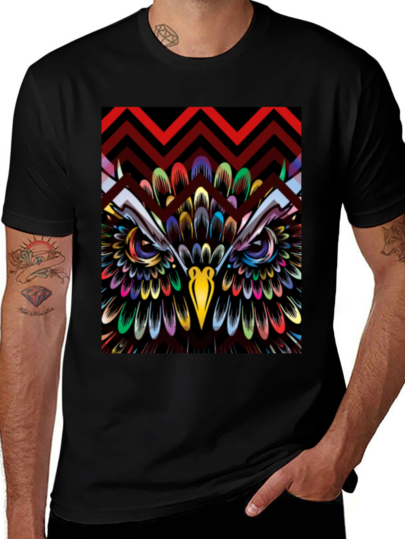 Variant 22 of Vibrant Owl Graphic Tee - Artistic Design