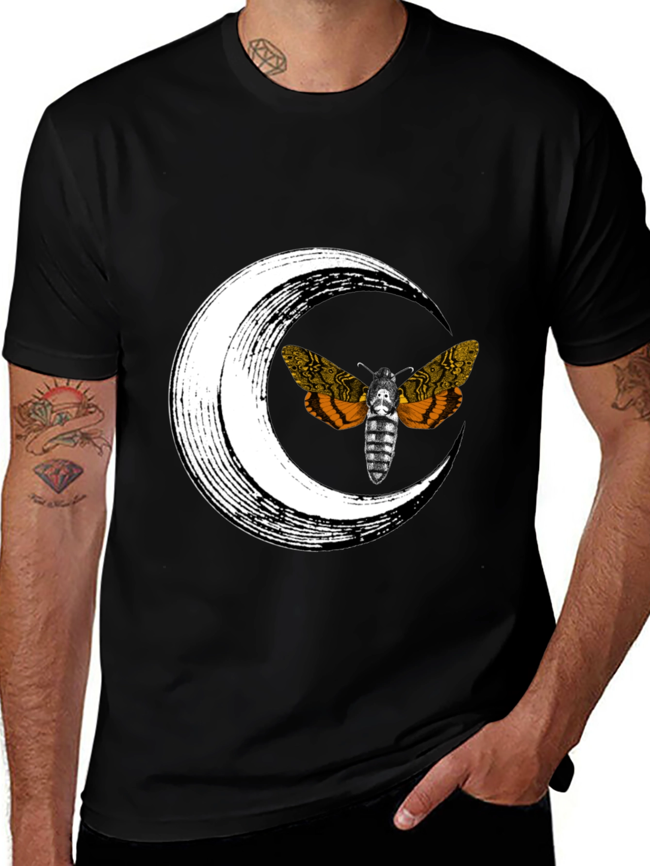 Variant 22 of Moon Moth Graphic Tee - Black