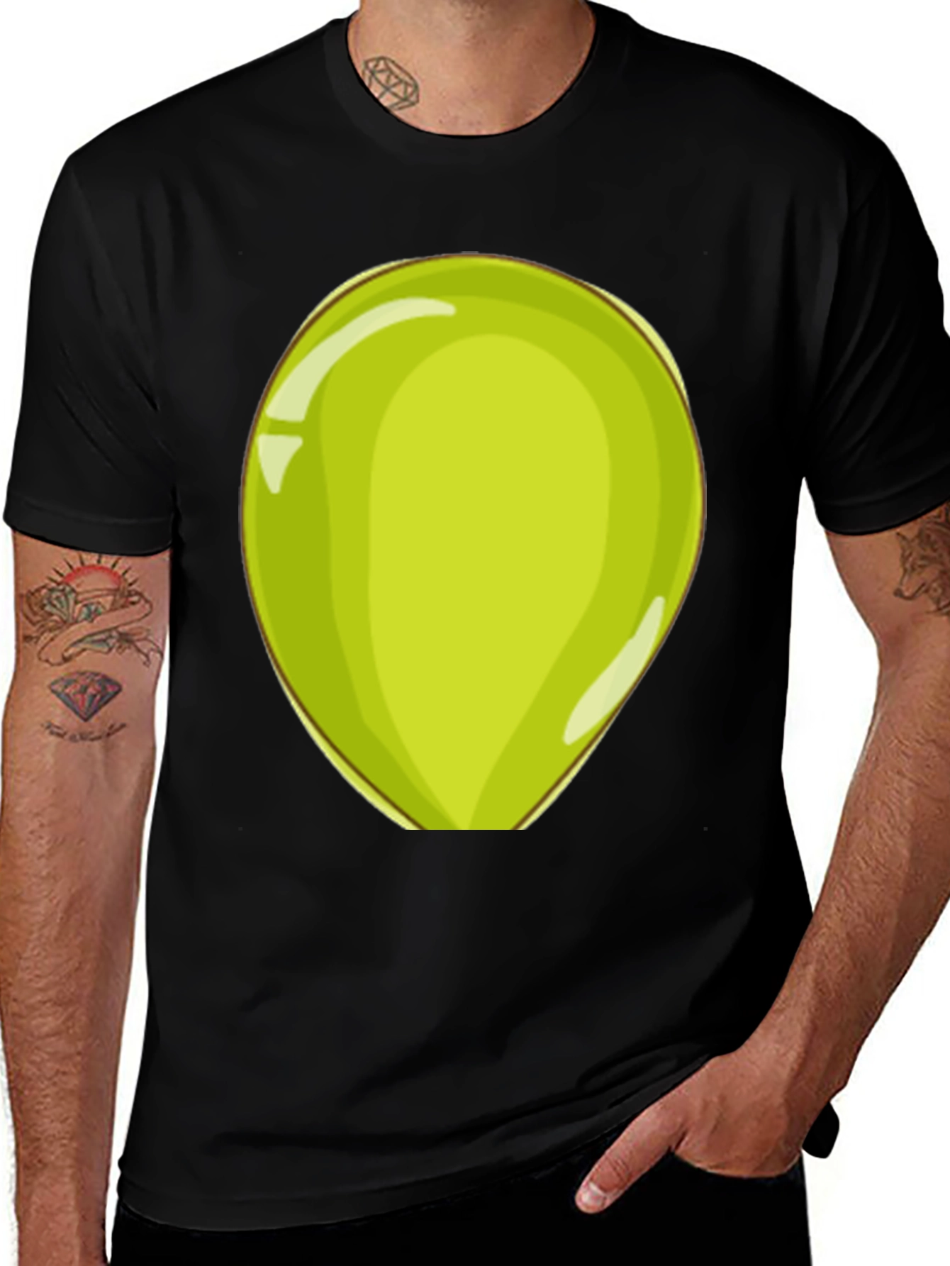 Variant 4 of Fun Cartoon Green Egg Men's T-Shirt