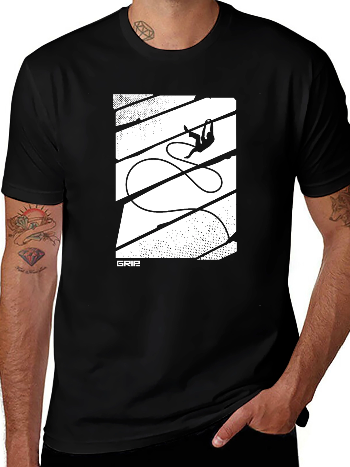 Variant 8 of Grip Climbing Black T-Shirt