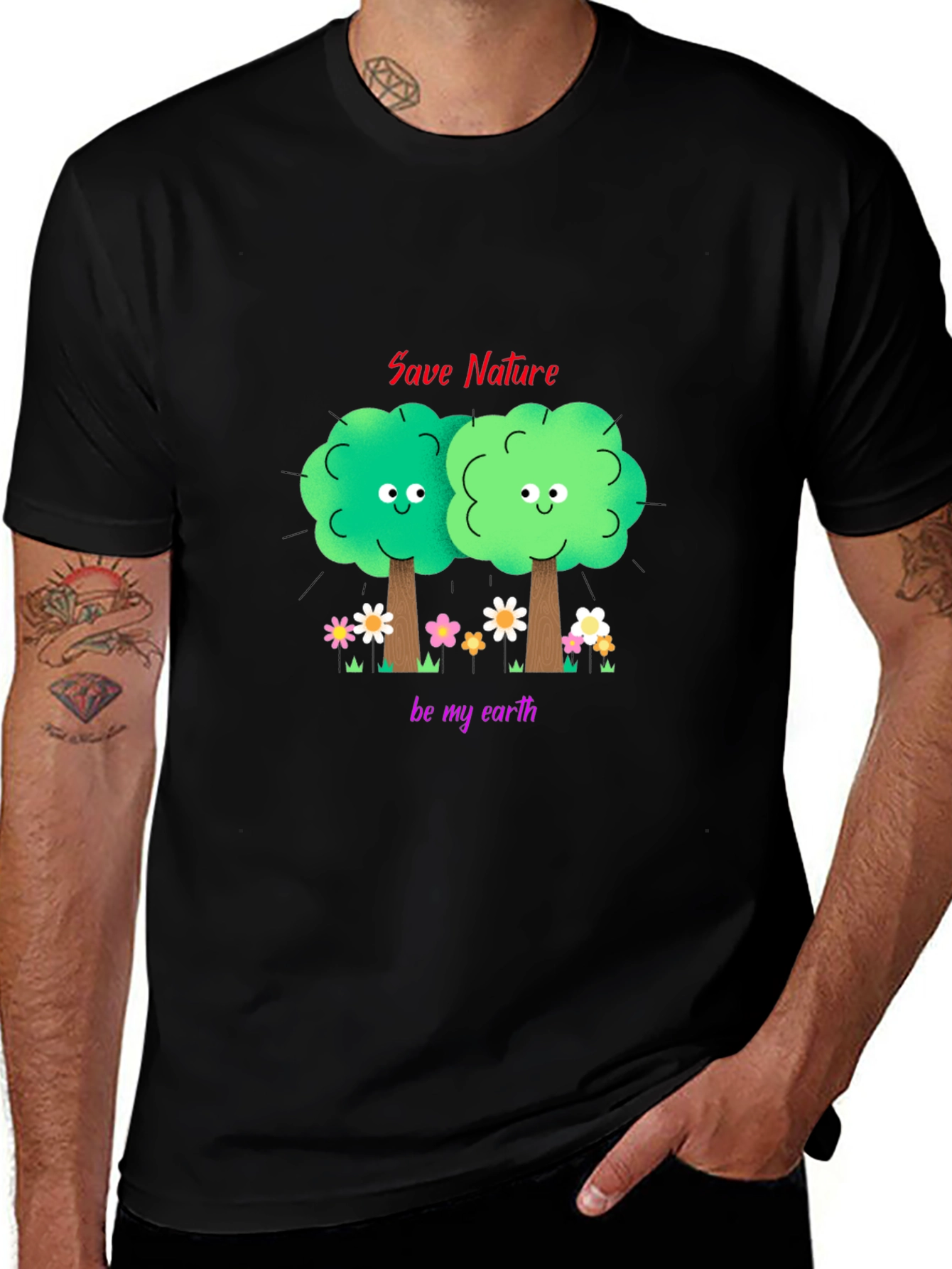 Variant 3 of Save Nature T-Shirt - Be My Earth Graphic Tee