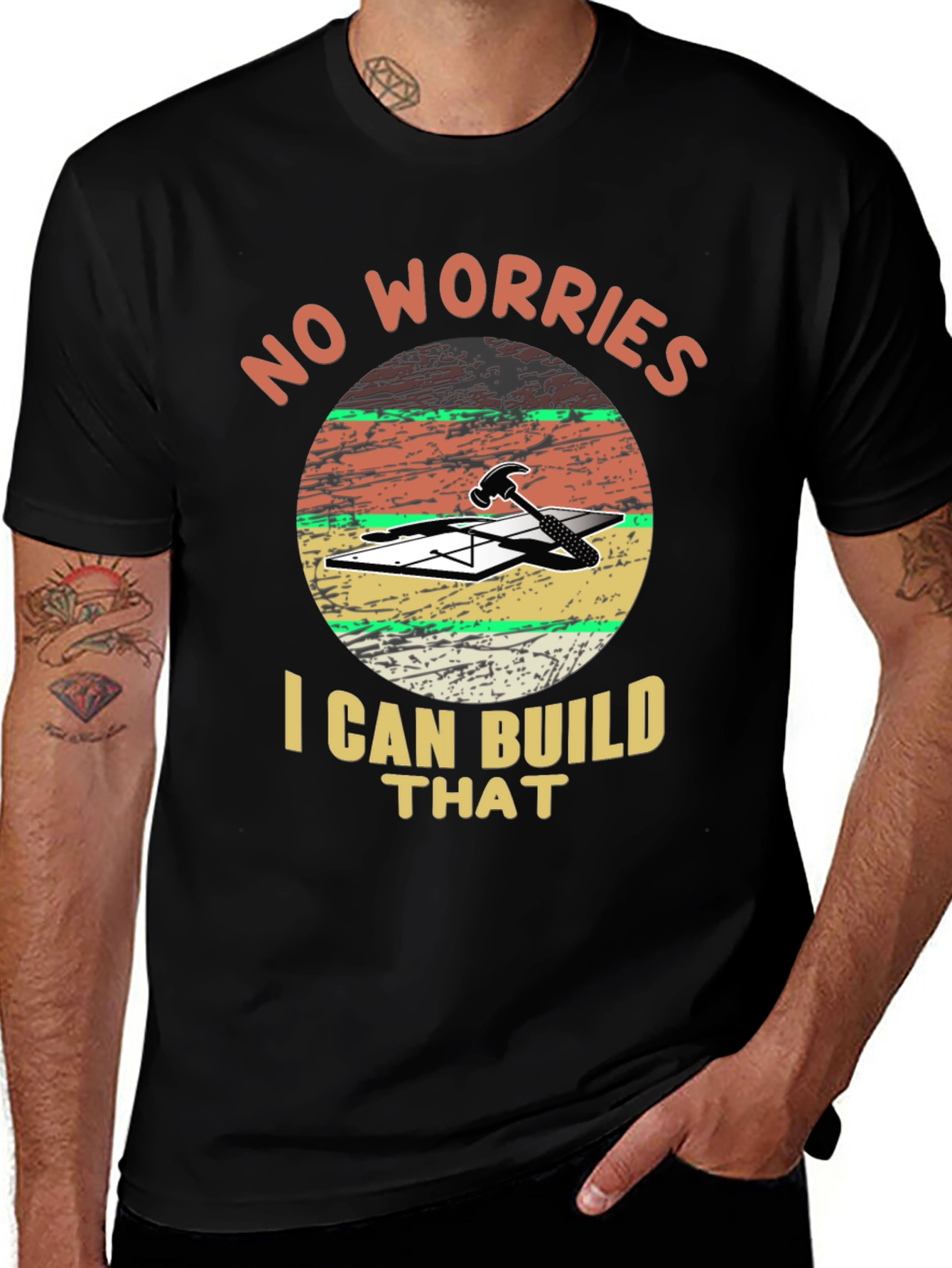 No Worries I Can Build That Black T-Shirt