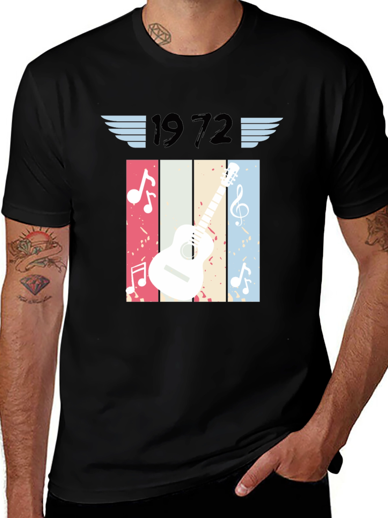 Variant 28 of 1972 Guitar Graphic T-Shirt - Vintage Music Style Tee