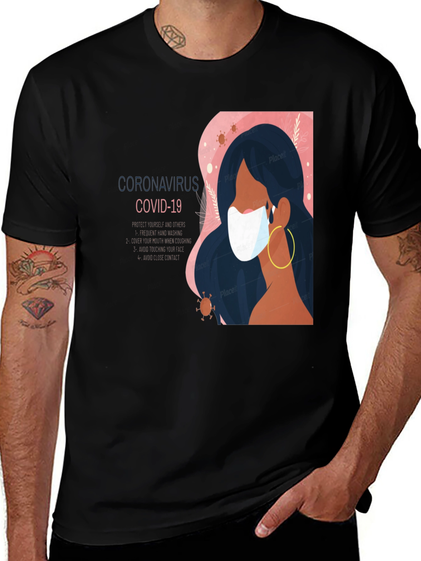 Variant 5 of Stylish COVID-19 Mask T-Shirt