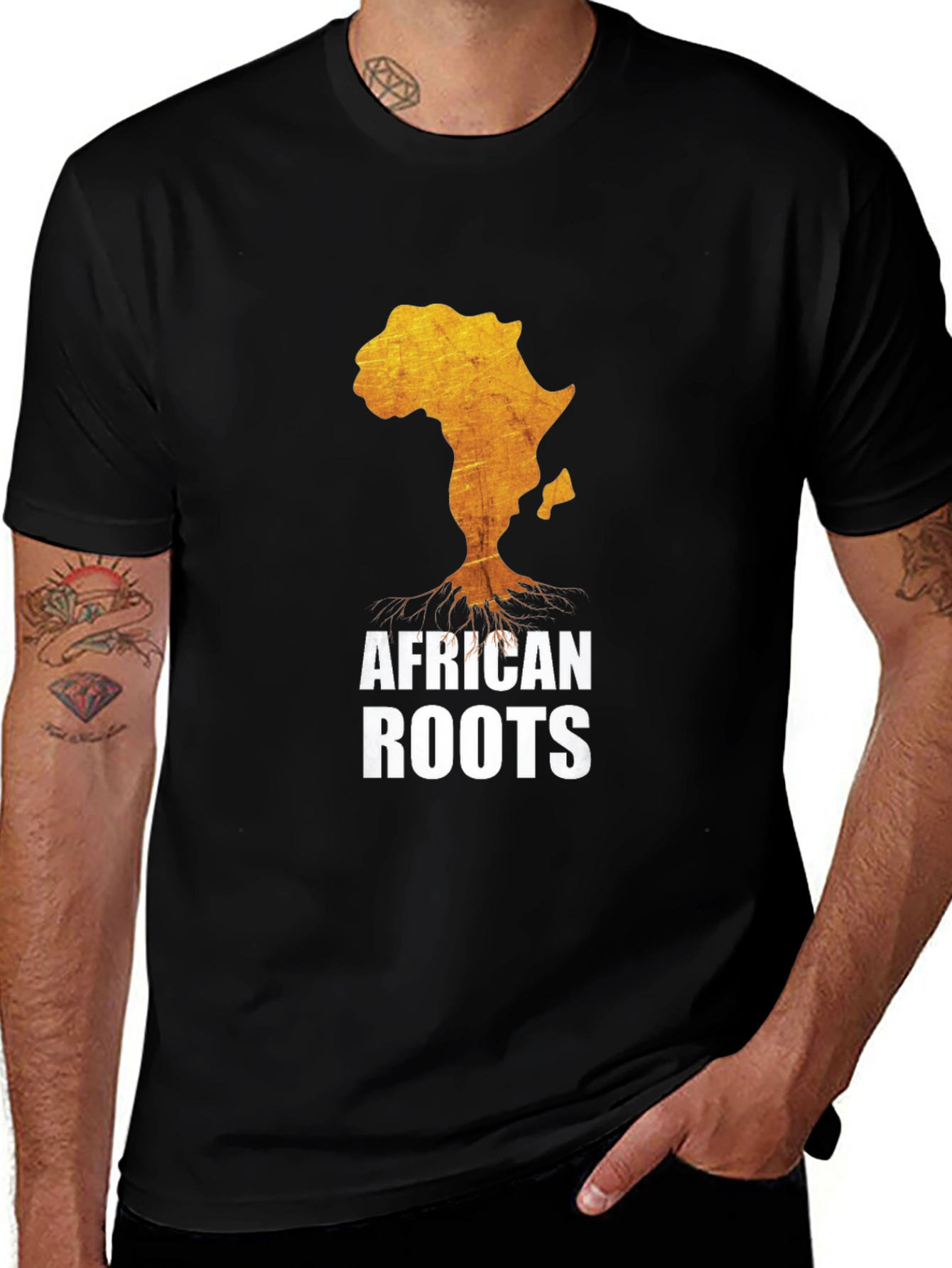 Variant 10 of African Roots T-Shirt - Black Graphic Tee