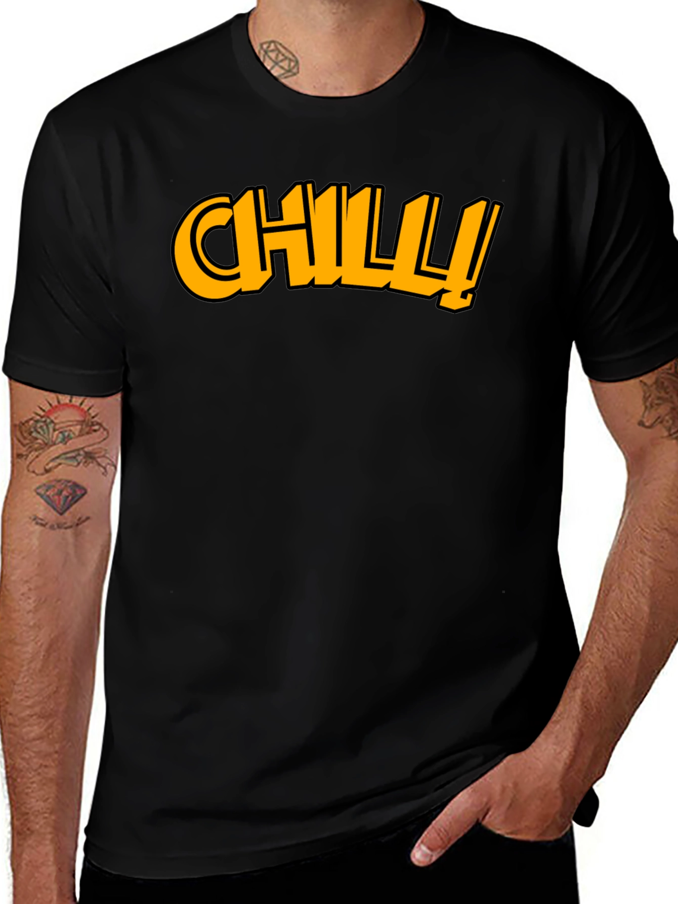 Variant 14 of Chill Graphic Tee - Cool & Casual Black T-Shirt