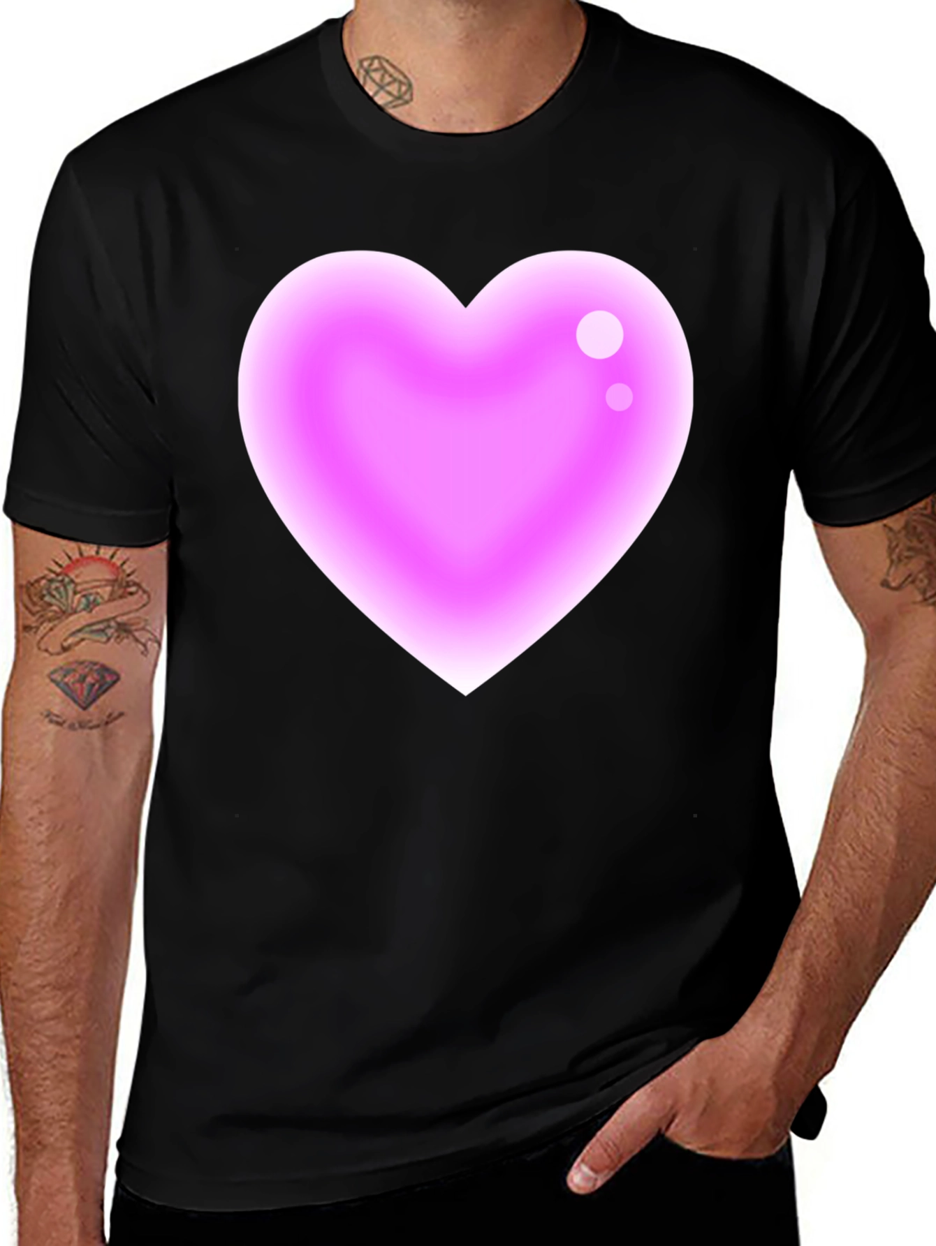 Variant 2 of Heart Graphic Black T-Shirt