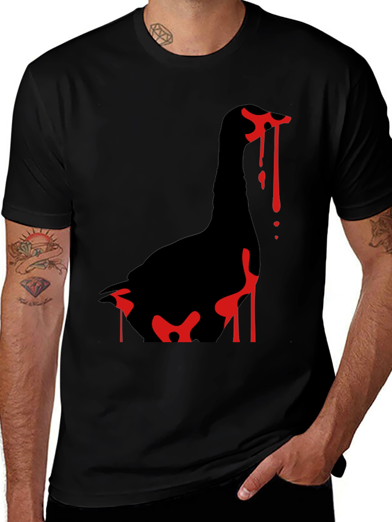 Variant 10 of Goose Attack Black T-Shirt