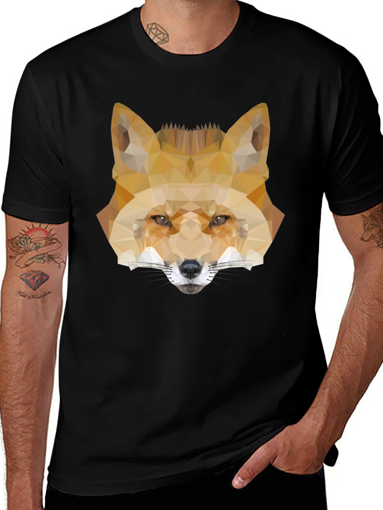 Variant 21 of Geometric Fox Head Graphic Tee - Modern Art Design