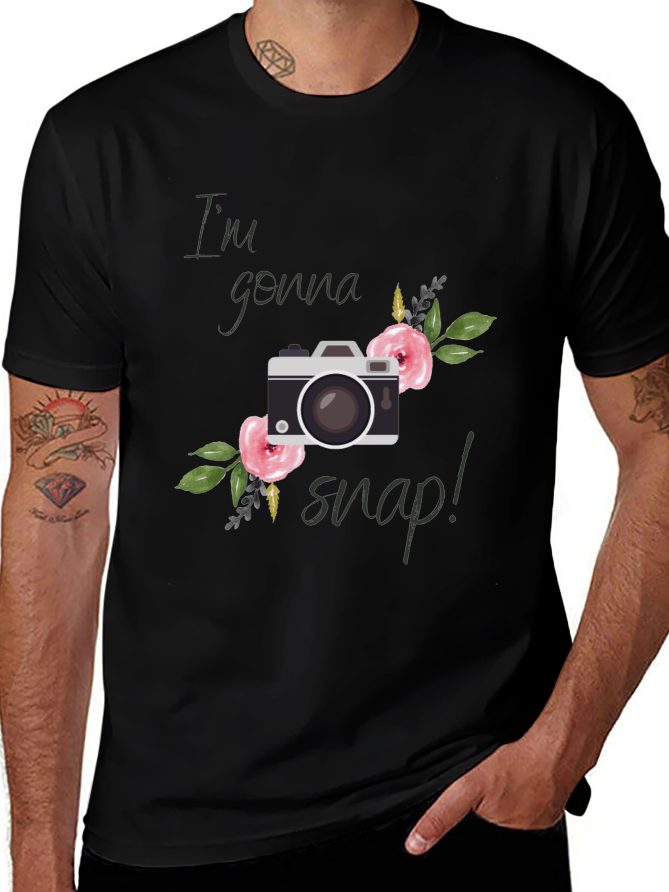 Variant 14 of I'm Gonna Snap! Floral Camera Graphic Tee