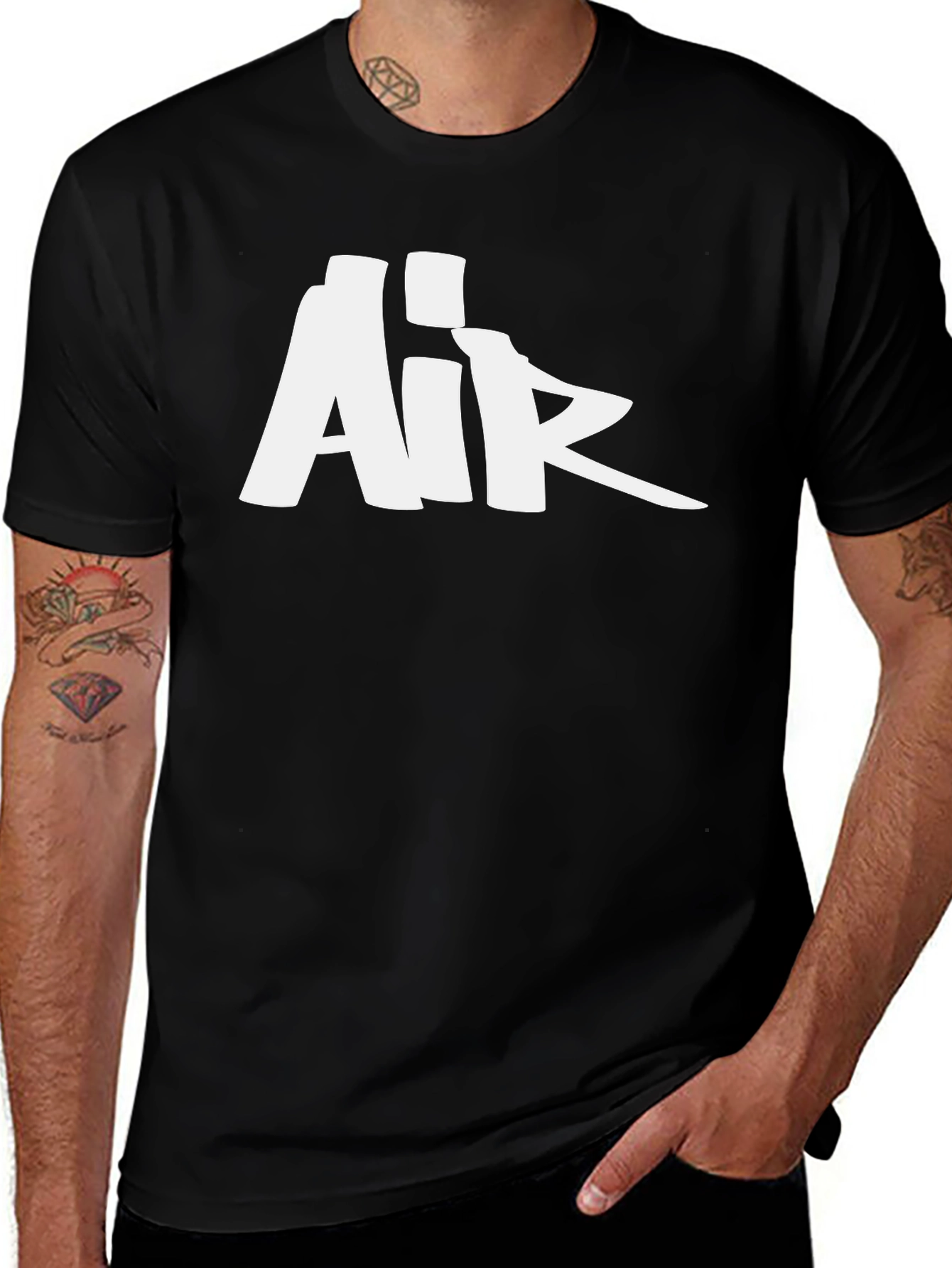 Variant 23 of Bold Air Logo Black T-Shirt