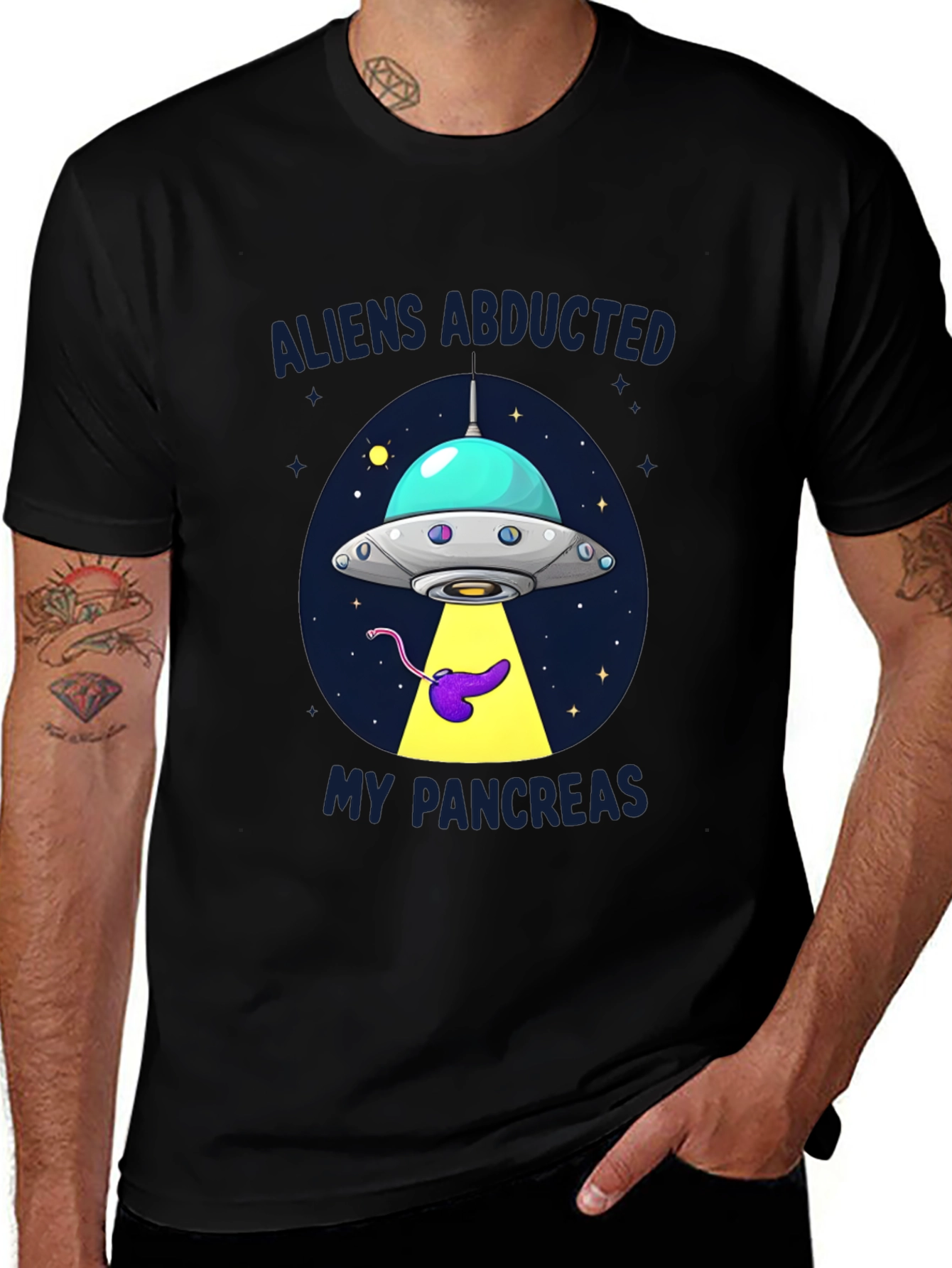 Variant 21 of Aliens Abducted My Pancreas Graphic T-Shirt