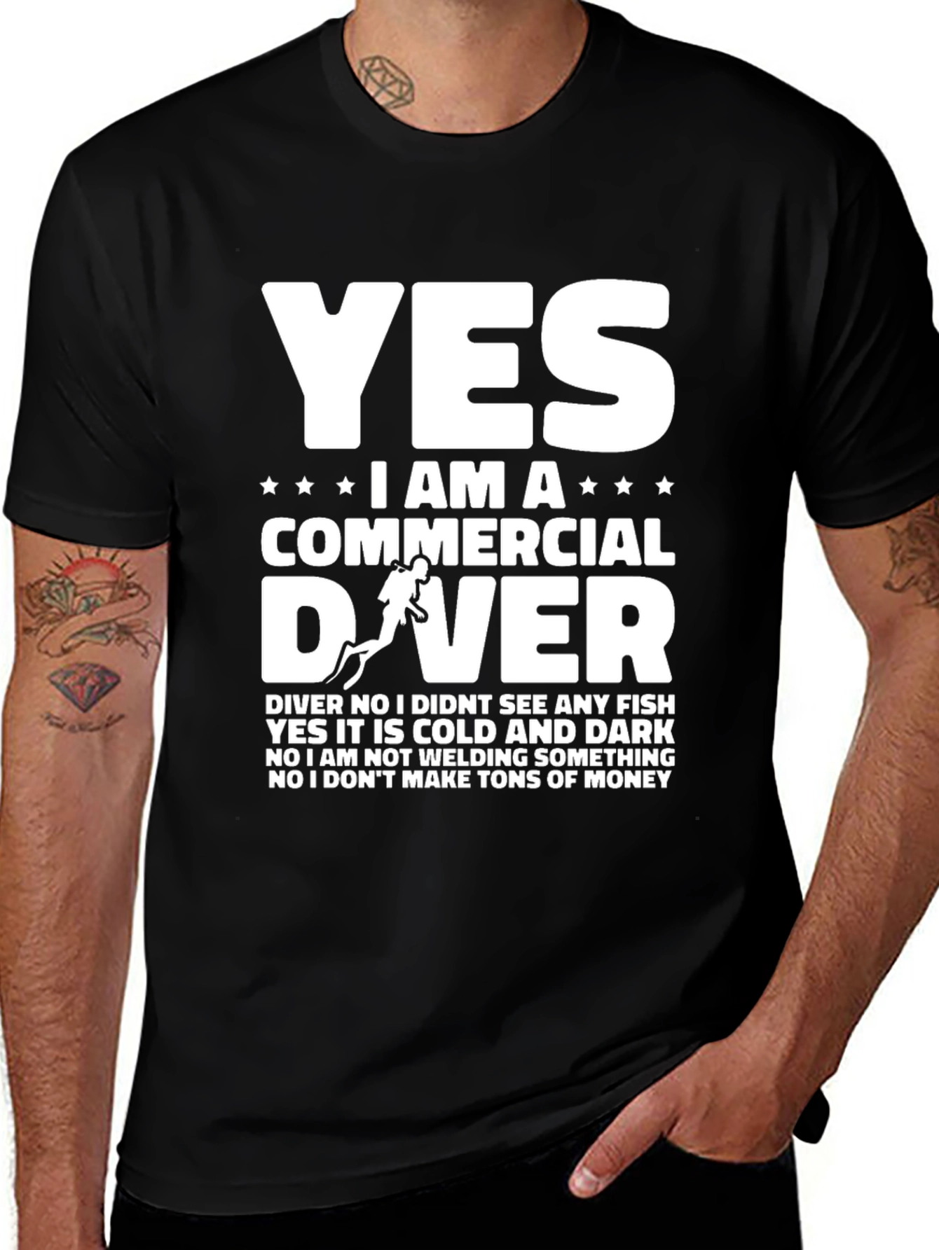 Variant 15 of Commercial Diver T-Shirt - Funny Diving Apparel