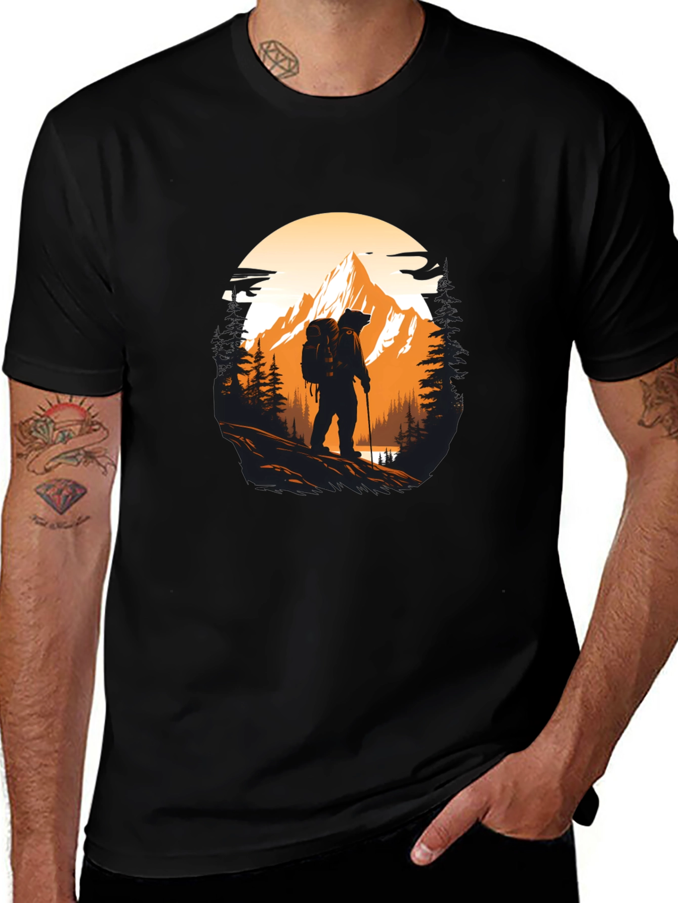 Variant 2 of Hiking Adventure Black T-Shirt