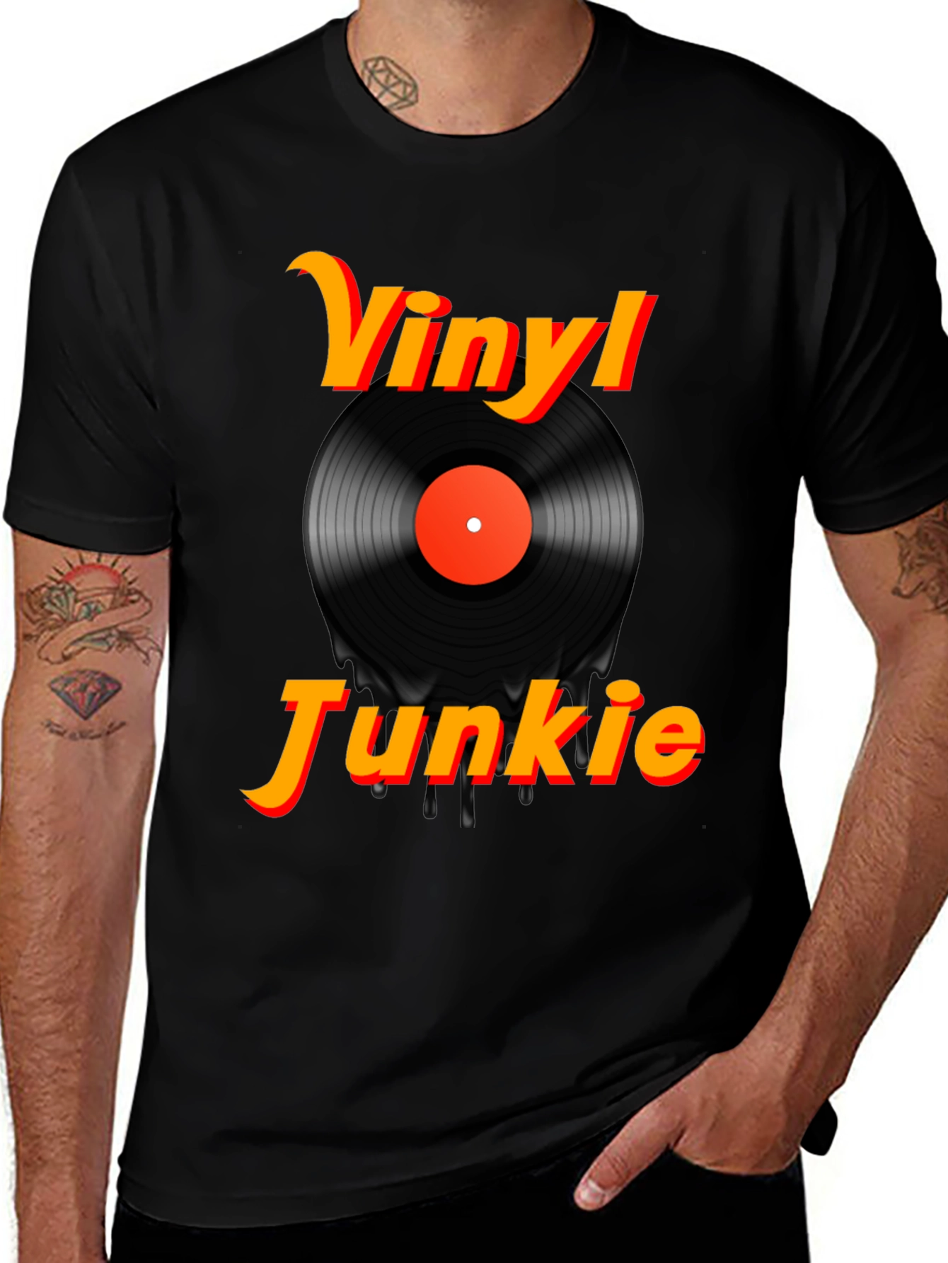 Variant 26 of Vinyl Junkie Black Graphic Tee