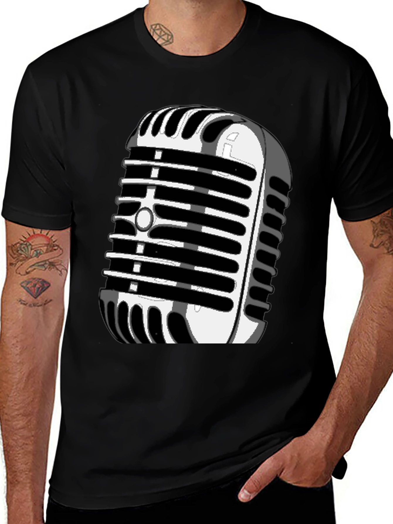 Variant 13 of Retro Microphone Graphic T-Shirt