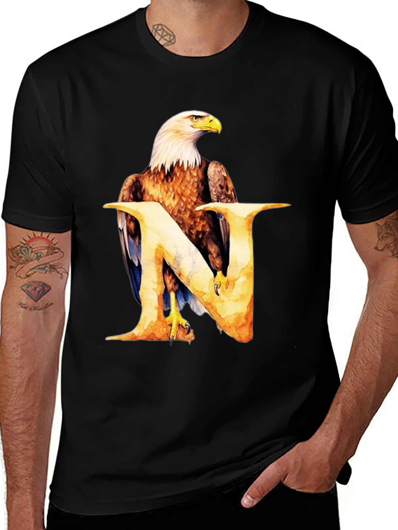 Eagle Letter N Graphic T-Shirt