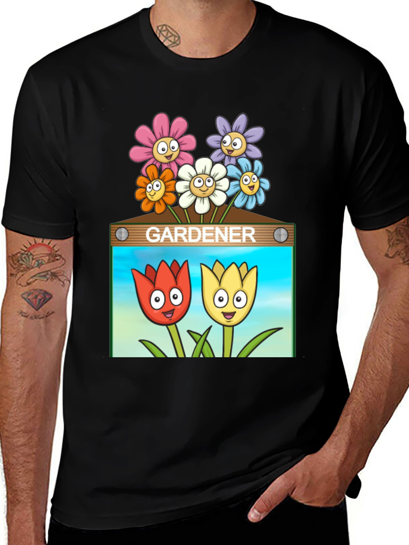 Variant 5 of Gardener Cartoon Flower T-Shirt