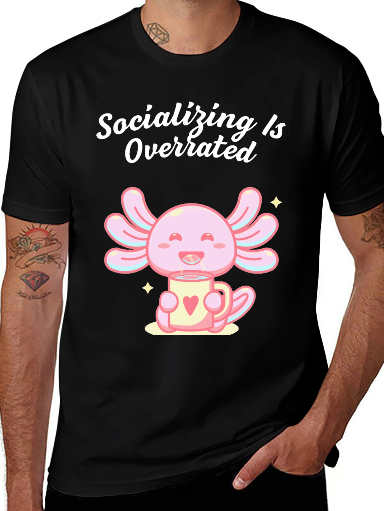 Socializing is Overrated Axolotl T-Shirt