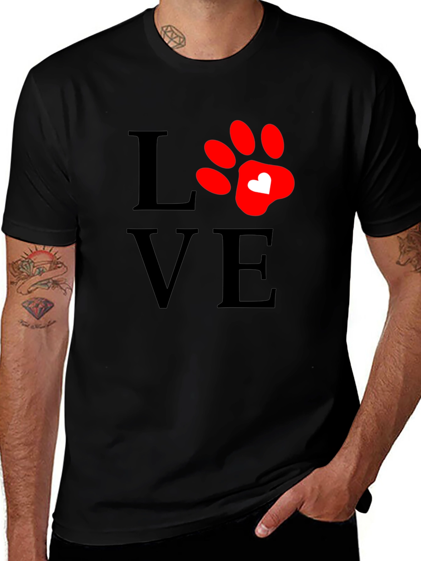 Variant 20 of Love Paw Print T-Shirt - Casual Comfort Tee